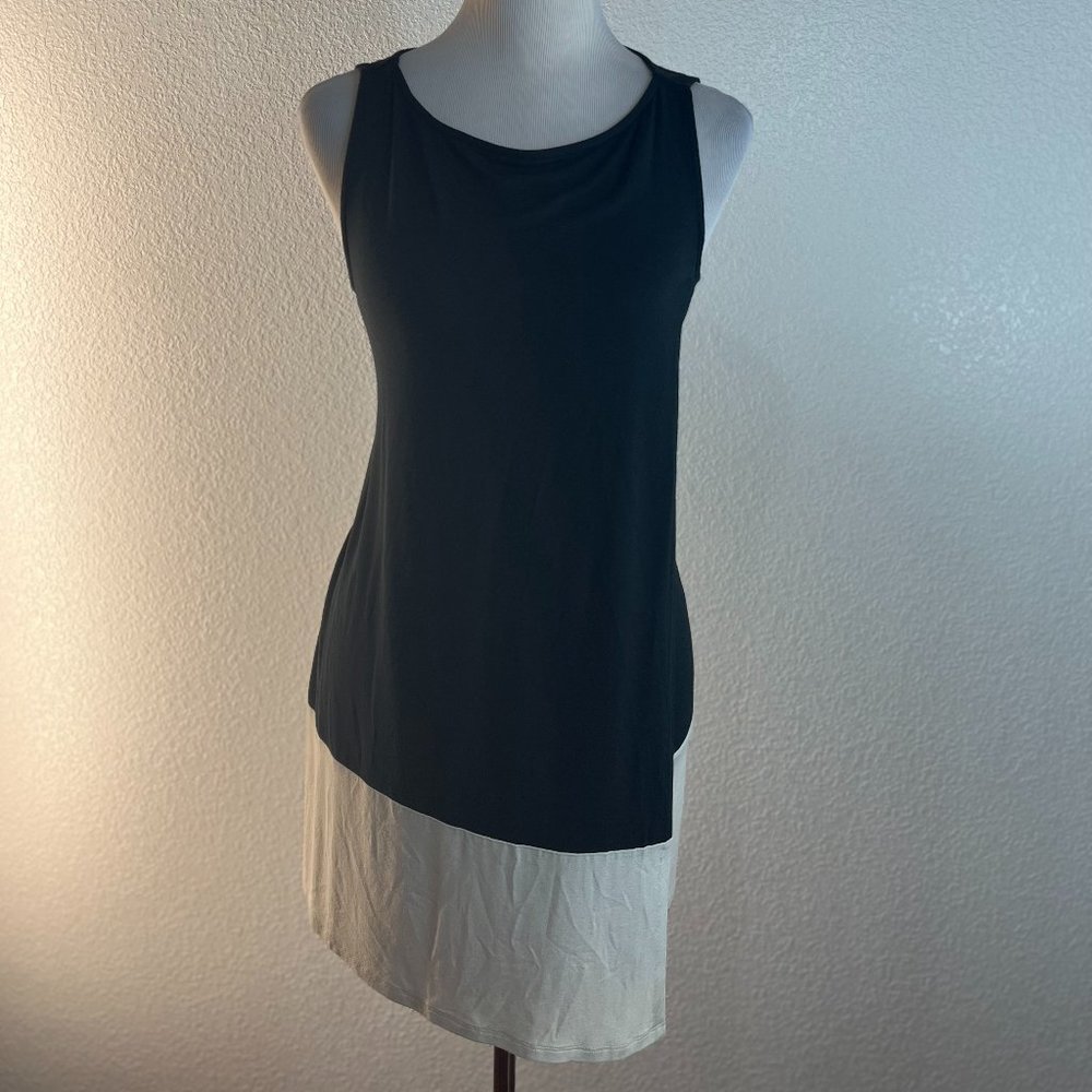 J.JILL WEAREVER COLLECTION BLACK CREAM MINI SHIFT DRESS XS NWT